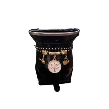 Imagem de Copos de Mate,Cuia Chimarrao，Cuia Termica，Conjunto para Chimarrão: Pulseira Colorida e Copo (Preto fosco)