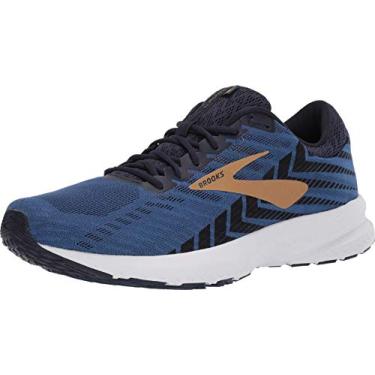 Imagem de Brooks Tênis de corrida masculino Launch 6, Peacoat/Blue/Gold, 8