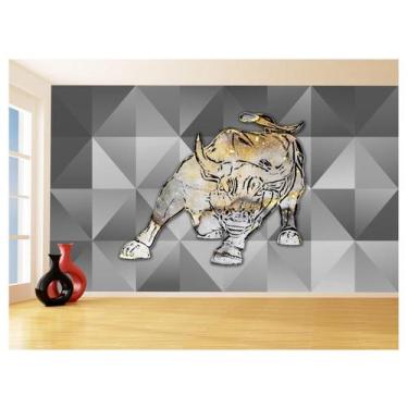Imagem de Papel De Parede 3D Animais Pop Art Touro Bull 3,5M Pxa206 - Você Decor