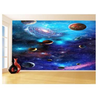 Imagem de Papel De Parede 3D Espaço Estrelas Planetas 3,5M Nsp172 - Você Decora