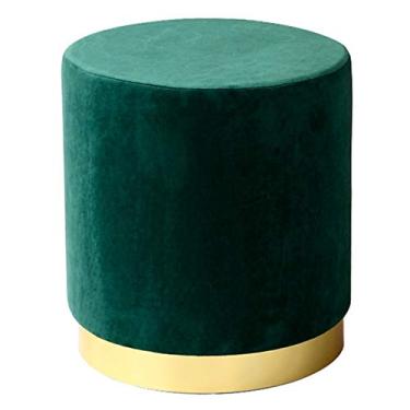 Imagem de Banqueta redonda para pés Ottomans Banquinho para pés, banco de troca de sapatos para quarto, sala de estar, varanda/verde/30 x 40 cm