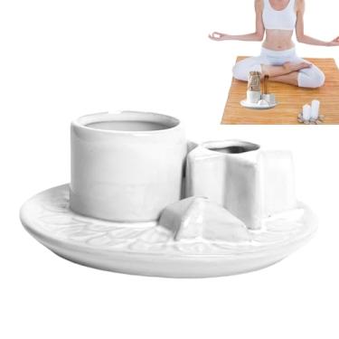 Imagem de Suporte de incenso para palitos | Tigela de suporte de cone de incenso, queimador de ornamento de cerâmica multifuncional para estantes de livros, spa, apartamentos, relaxamento, hotel, café, cama
