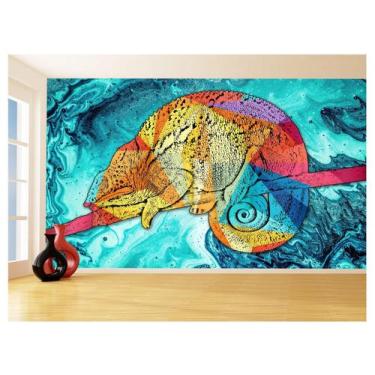 Imagem de Papel De Parede 3D Animais Pop Art Camaleão Pet 3,5M Pxa04 - Você Deco