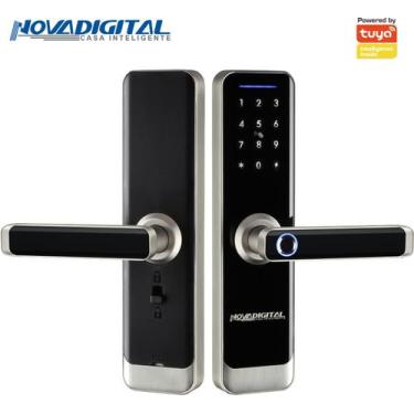 Imagem de Fechadura Digital com Biometria Cartão Senha e Chave Novadigital - 