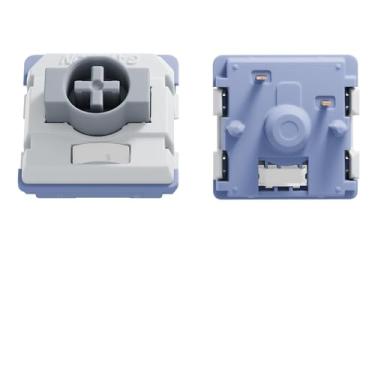 Imagem de GATERON KS-33 Interruptores de teclado cinza garça de baixo perfil, POM completo linear 50gf 3 pinos RGB LED pré-lubrificado de fábrica para teclado mecânico MX (35 peças)