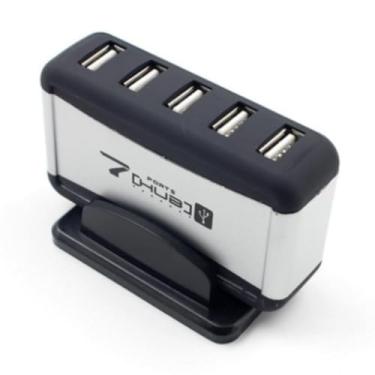 Imagem de Hub USB de 7 portas, expansor multiportas com fonte de alimentação de 100 a 240 V, transferência e carregamento de dados de alta velocidade, desempenho estável para laptop, desktop, notebook, tablet