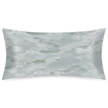 Imagem de Fronha King Size de cetim de seda para cabelo e pele capa de almofada macia antiderrapante cinza mármore arte arte capas de travesseiro com fecho de envelope para dormir mulheres homens crianças 50 x