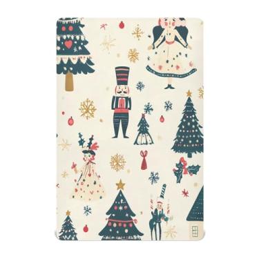 Imagem de ATTX Lençol de berço com elástico – Lençóis de bebê com personagens de quebra-nozes de Natal, capa de colchão respirável de microfibra macia para berço padrão e colchão infantil, 71 x 132 x 23 cm (147