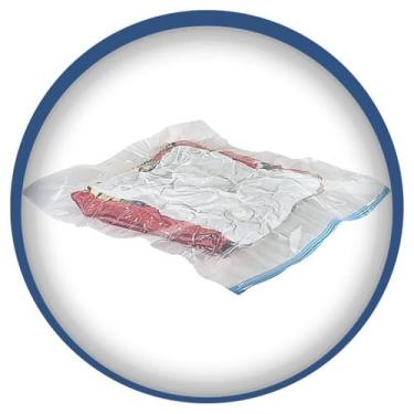 Imagem de Saco Organizador a Vácuo, 40x60cm, PVC Transparente, Redução de Volume 80%, com Zíper Hermético, 1 Unidade