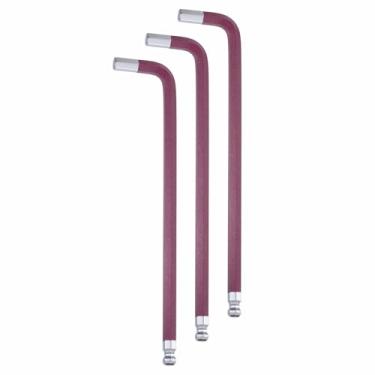 Imagem de HARFINGTON 3 chaves hexagonais de extremidade esférica 8 mm métrica S2 aço em forma de L ferramentas de reparo hexagonais de braço longo para reparo de motocicletas domésticas, roxas