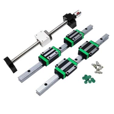 Imagem de S25HH0 2 peças HGR15 HGR20 trilho guia linear + 4 blocos deslizantes + 1 kit parafuso esférico SFU1605 SFU1610 para CNC peça XYZ eixo roteador gravador (SFU1605 HGW20CC, 550mm)