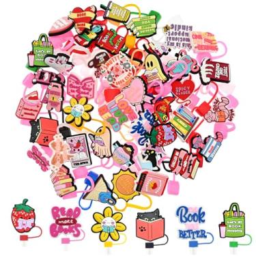 Imagem de Pacote com 50 tampas de palha para copo Stanley, tampa de cobertura de palha de 10 mm bonito topo de palha à prova de poeira para copos, garrafas de água, copos, acessórios, presentes para mulheres,