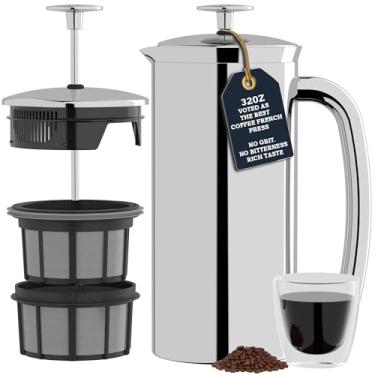 Imagem de ESPRO P7 French Press - Máquina de café e chá isolada de aço inoxidável de parede dupla (aço inoxidável polido, 510 g)