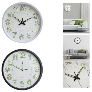 Imagem de 2 Relógio de Parede Brilha no Escuro Analógico 25cm - Inter