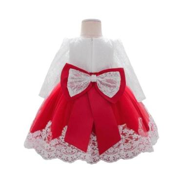 Imagem de Vestido De Batismo Para Menina Bebê Com Manga Longa, Vestido De Casame
