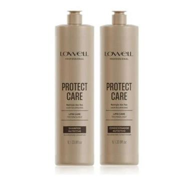 Imagem de Kit Lowell Protect Care  Shampoo e Condicionador 1L para Cabelos Hidra