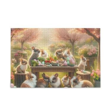 Imagem de 500 Piece Cute Bunnies Easter Party Puzzle Wood and Paper Material, Puzzles for Teens