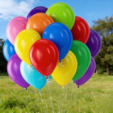 Imagem de Balões de látex, pacote com 100 balões redondos de hélio de 30,5 cm para decoração de aniversário, chá de panela, festa de casamento