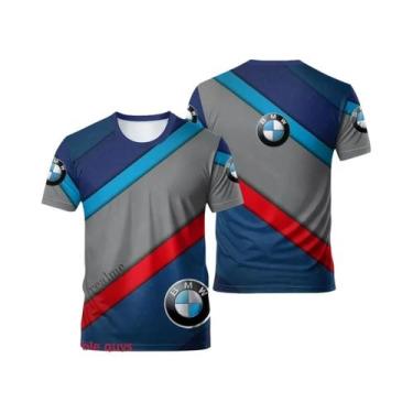 Imagem de Camiseta Esportiva De Manga Curta BMW Para Homens, Performance De Verã