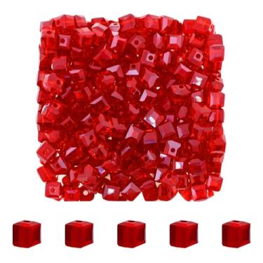Imagem de Mandala Crafts Contas de cristal de cubo rubi de 6 mm – 300 contas de vidro facetadas para fabricação de joias, pulseiras, colares, brincos e contas