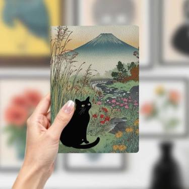 Imagem de Caderno de couro de gato, caderno A5 para anotações de escritório, agenda de 21 x 14,7 cm, agenda, diário de viagem, coisas de gato, presentes para amantes de gatos 35