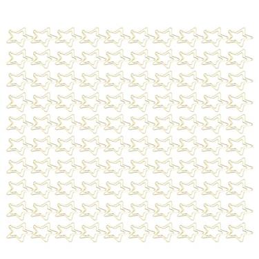 Imagem de Acouto Escola de Clipes de Ouro, 100 Peças de Clipes de Ouro de Metal à Prova de Ferrugem Amplamente Utilizados para Casa, Pequenos - Produtos (Em forma de estrela)