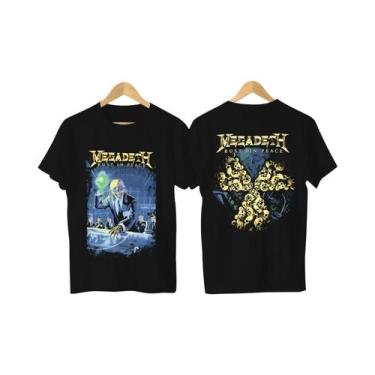 Imagem de Camiseta Masculina Oversized Megadeth Flaming Vic Com Estampa Gráfica 