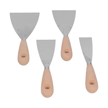 Imagem de Acouto Conjunto de Massa de Aço Inoxidável de de 4 Unidades Com Alças de Imitação de Madeira para Fácil Raspagem e Reparo de Parede