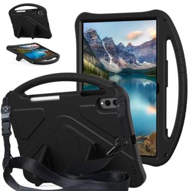 Imagem de YRH Capa para tablet Samsung Galaxy Tab S11 Ultra 14,6 polegadas (2025), com alça de ombro, capa infantil EVA à prova de choque (preto)