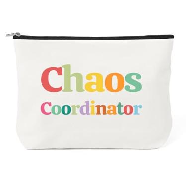 Imagem de Presentes Chaos Coordinator - Bolsa de maquiagem Chaos Coordinator Boss Lady Manager Professora Assistente de Trabalho Presentes para Mulheres Bolsa de Cosméticos Bolsas de Higiene Pessoal de Viagem