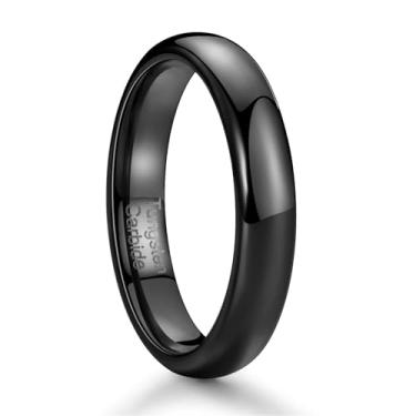 Imagem de Zillaly Anéis de tungstênio masculinos, alianças de casamento masculinas em ouro, preto e prata, tamanhos de 4 mm, 6 mm, 8 mm, alianças de casamento masculinas de tungstênio com ajuste confortável e