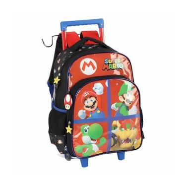 Imagem de Mochila de Rodinhas Com Alça Luxcel Super Mário Vermelho