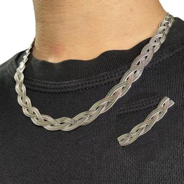 Imagem de Corrente Snake Aço Inox Prateada Colar Masculino Feminino Unissex Resi