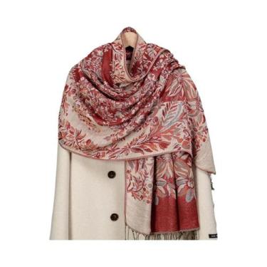Imagem de Lenço Hijab Retro De Tamanho Grande Para Mulheres Com Estampa Paisley 