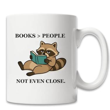 Imagem de MissDaisy - Caneca divertida para amantes de livros, xícara de café de leitura fofa, presentes para leitores, bibliotecários, professores, leitores ávidos e introvertidos, design animal humor de livro
