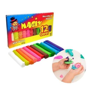 Imagem de Massinha 12 Cores Magix de Modelar Atividade Escolar