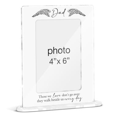 Imagem de FTRBXT Porta-retrato memorial do pai, presentes de simpatia para perda do pai, presentes de luto memorial para perda do pai, em memória amorosa, porta-retratos de acrílico para fotos de 10 x 15 cm