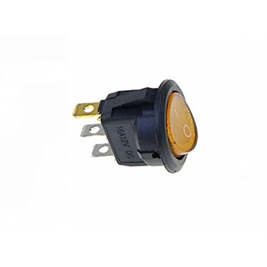 Imagem de AMSH 5 peças 12V LED interruptor basculante 20A 12V botão interruptor carro botão luzes liga/desliga redondo interruptor balancim barco (cor: amarelo)