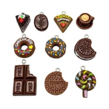 Imagem de Conjunto De Pingentes Realistas De Grãos De Café E Xícaras 10 Peças Em