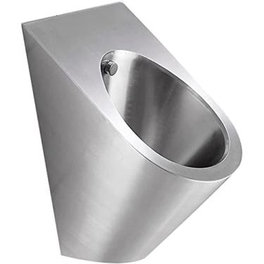 Imagem de pcagfaajmh Mictório de sensor integrado de aço inoxidável 304, mictório de vaso sanitário de drenagem montado na parede, tubo de drenagem mictório masculino