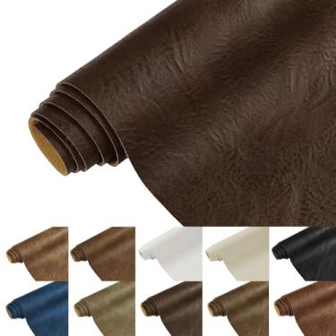 Imagem de Tecido de couro sintético, tecido de estofamento macio de 1,0 mm de espessura da The Yard 139,7 cm de largura, folhas de couro PU para costura artesanal assentos de cadeira capa carteira, 3 jardas