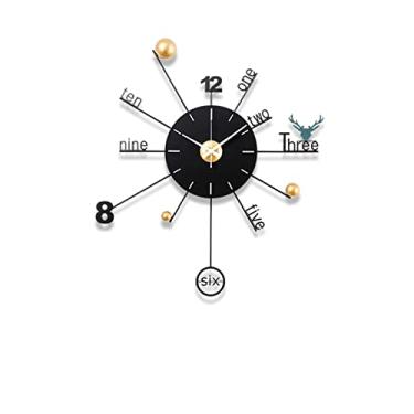 Imagem de Relógio de parede criativo de 50 cm, silencioso e sem tique-taque, moldura de relógio de metal que balança silenciosamente, adequado para relógios decorativos para decoração de casa, sala de estar e