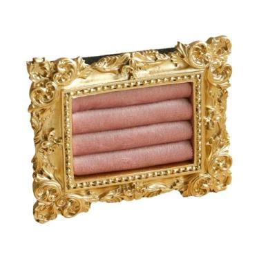 Imagem de Suporte Para Anel De Ouro, Bandeja De Brincos Em Camurça, Organizador 