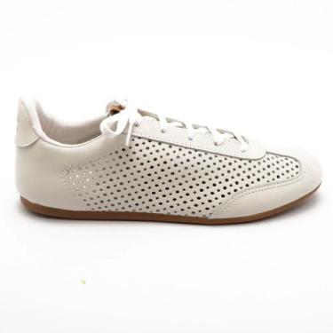 Imagem de Tênis Feminino Giulia Domna Confort Vazado Couro, Branco, 36