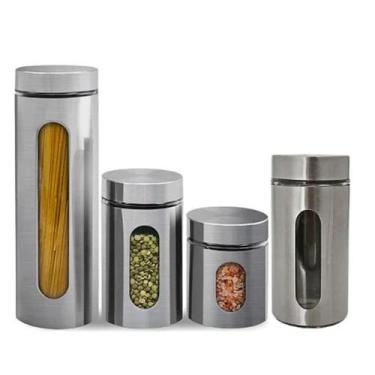 Imagem de Conjunto 4 Potes Herméticos para Condimentos em Inox - Flash Goods