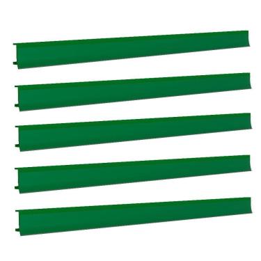 Imagem de Porta Etiqueta Bandeja Gondola Fit 90 Cm Verde Kit Com 5
