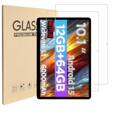 Imagem de Pacote com 2 protetores de tela para tablet Callsky-Tab Ctab de 10,1 polegadas, protetor de filme de vidro temperado transparente HD, superfície de dureza 9H, transparência HD, resistente a arranhões