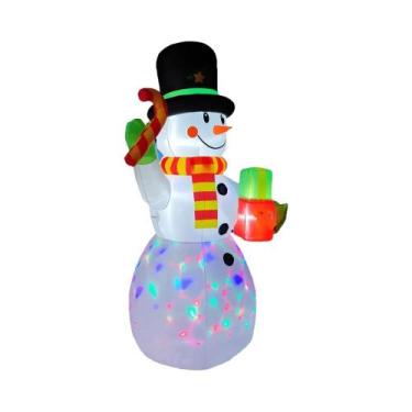 Imagem de Boneco De Neve Inflável Iluminado Por LED Para Decoração De Natal E An