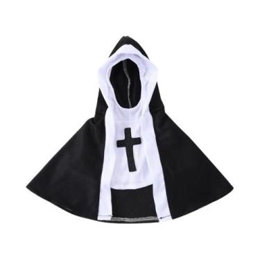 Imagem de Fantasia De Halloween Para Cães Pequenos E Gatos: Vestido De Freira Co