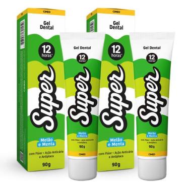 Imagem de Kit 2x Gel Dental Super 12h Melão e Menta 90g - CIMED